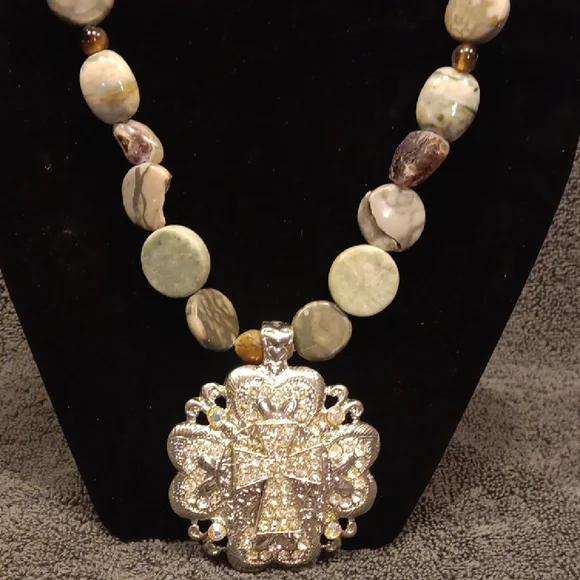 Cross Pendant with Crystals - Picture 6 of 6